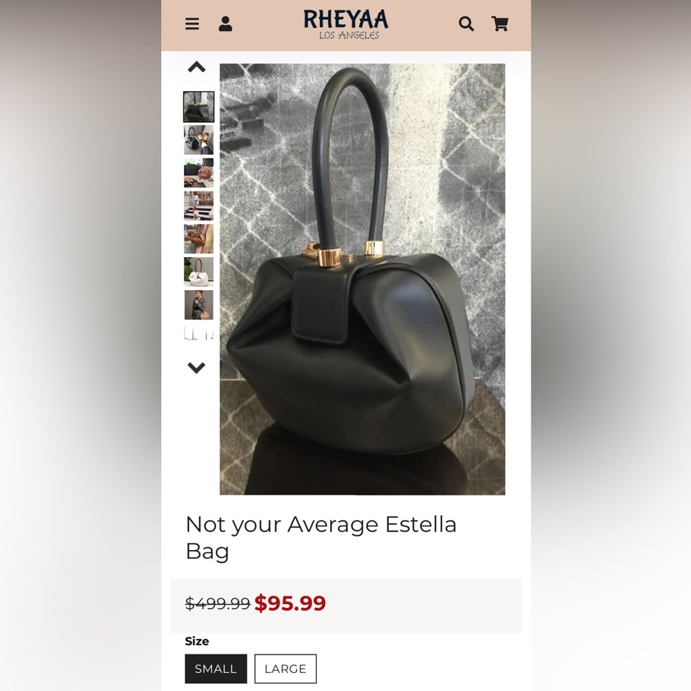 Rheyaa Los Angeles Handbag - Black - Tote - small- NEW - Alternative Luxury